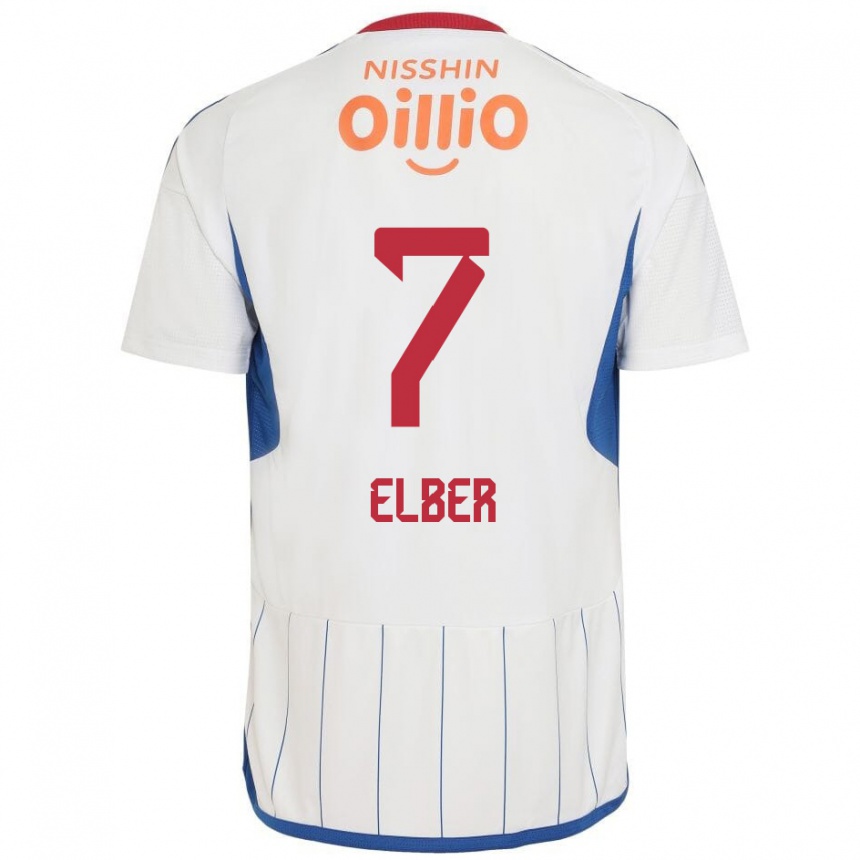 Kids Football Élber #7 White Blue Red Away Jersey 2024/25 T-Shirt Australia