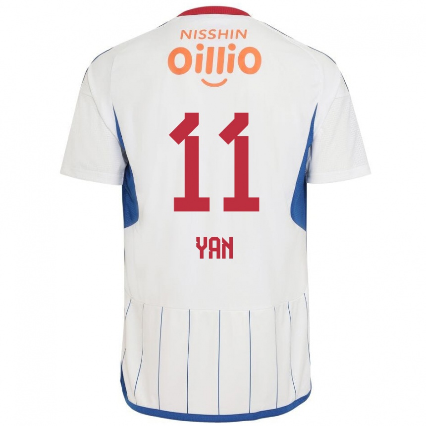 Kids Football Yan #11 White Blue Red Away Jersey 2024/25 T-Shirt Australia