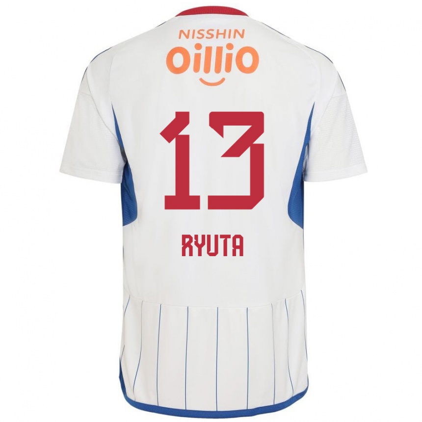 Kids Football Ryuta Koike #13 White Blue Red Away Jersey 2024/25 T-Shirt Australia