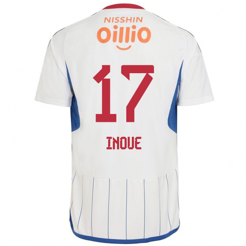 Kids Football Kenta Inoue #17 White Blue Red Away Jersey 2024/25 T-Shirt Australia