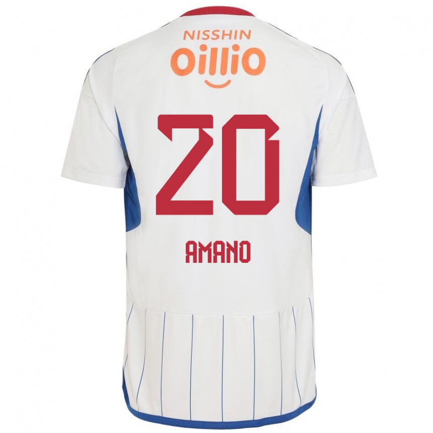 Kids Football Jun Amano #20 White Blue Red Away Jersey 2024/25 T-Shirt Australia