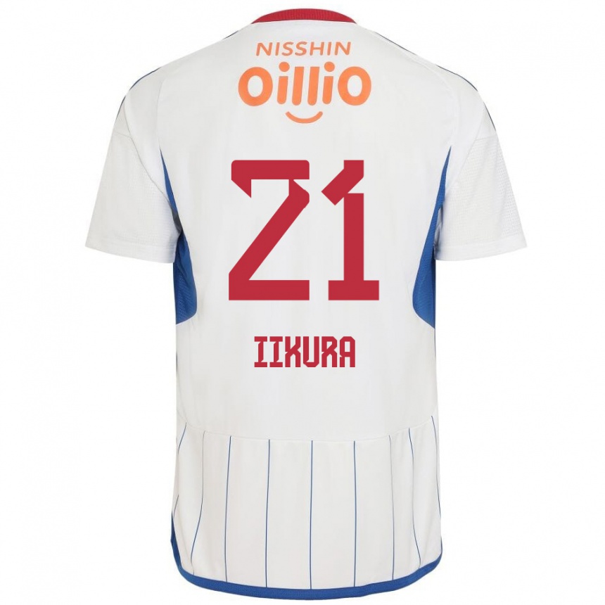 Kids Football Hiroki Iikura #21 White Blue Red Away Jersey 2024/25 T-Shirt Australia