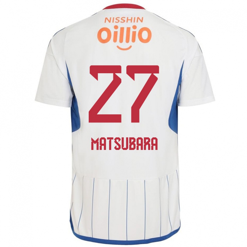 Kids Football Ken Matsubara #27 White Blue Red Away Jersey 2024/25 T-Shirt Australia