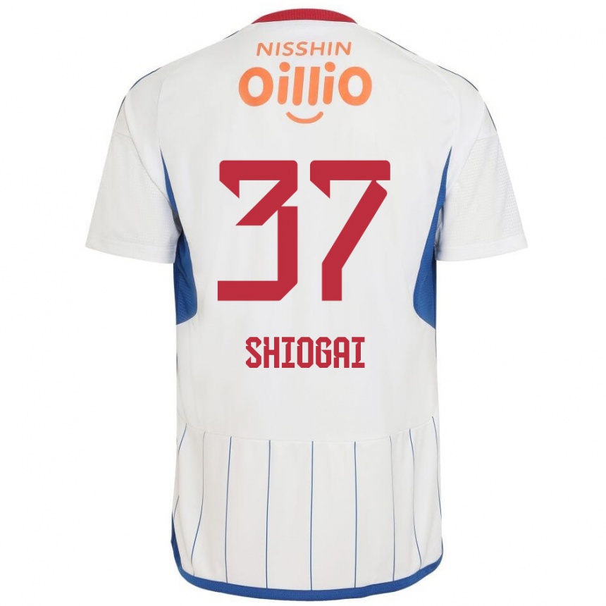 Kids Football Kento Shiogai #37 White Blue Red Away Jersey 2024/25 T-Shirt Australia