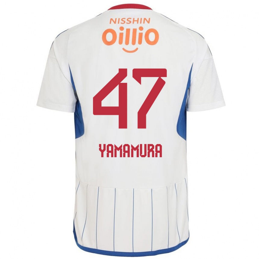 Kids Football Kazuya Yamamura #47 White Blue Red Away Jersey 2024/25 T-Shirt Australia