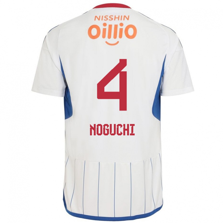 Kids Football Reno Noguchi #4 White Blue Red Away Jersey 2024/25 T-Shirt Australia