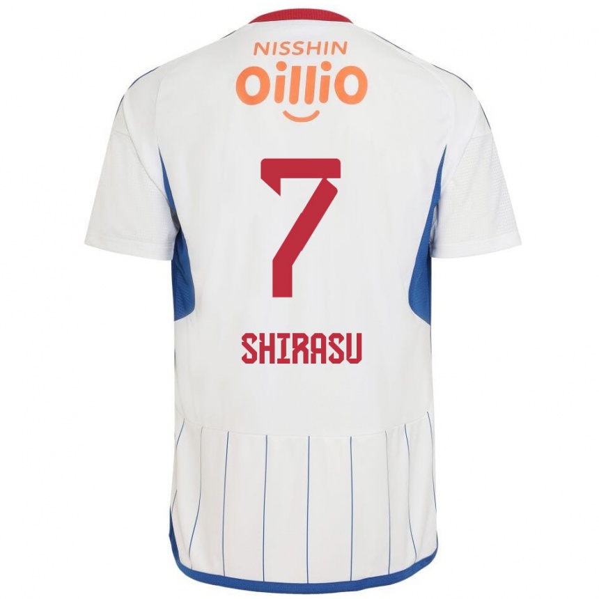 Kids Football Kento Shirasu #7 White Blue Red Away Jersey 2024/25 T-Shirt Australia