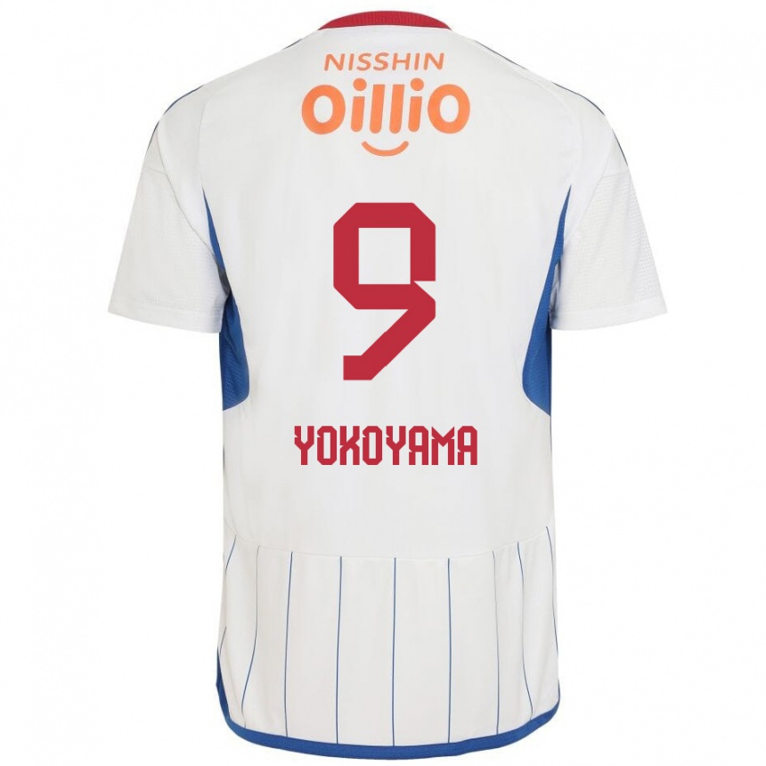 Kids Football Shunsuke Yokoyama #9 White Blue Red Away Jersey 2024/25 T-Shirt Australia