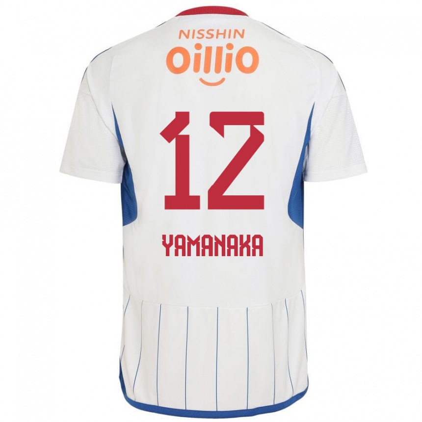 Kids Football Yuki Yamanaka #12 White Blue Red Away Jersey 2024/25 T-Shirt Australia