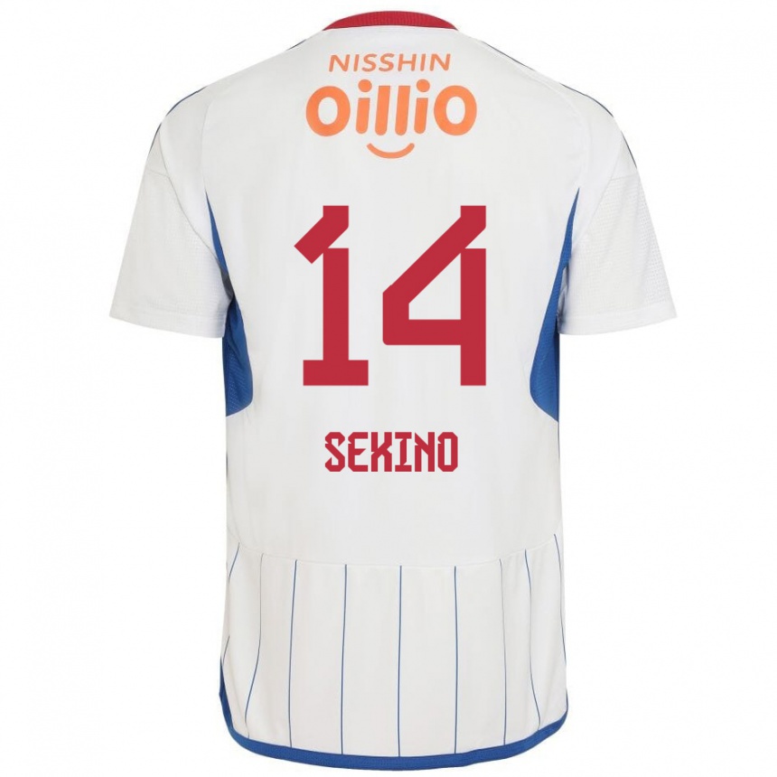 Kids Football Aiki Sekino #14 White Blue Red Away Jersey 2024/25 T-Shirt Australia