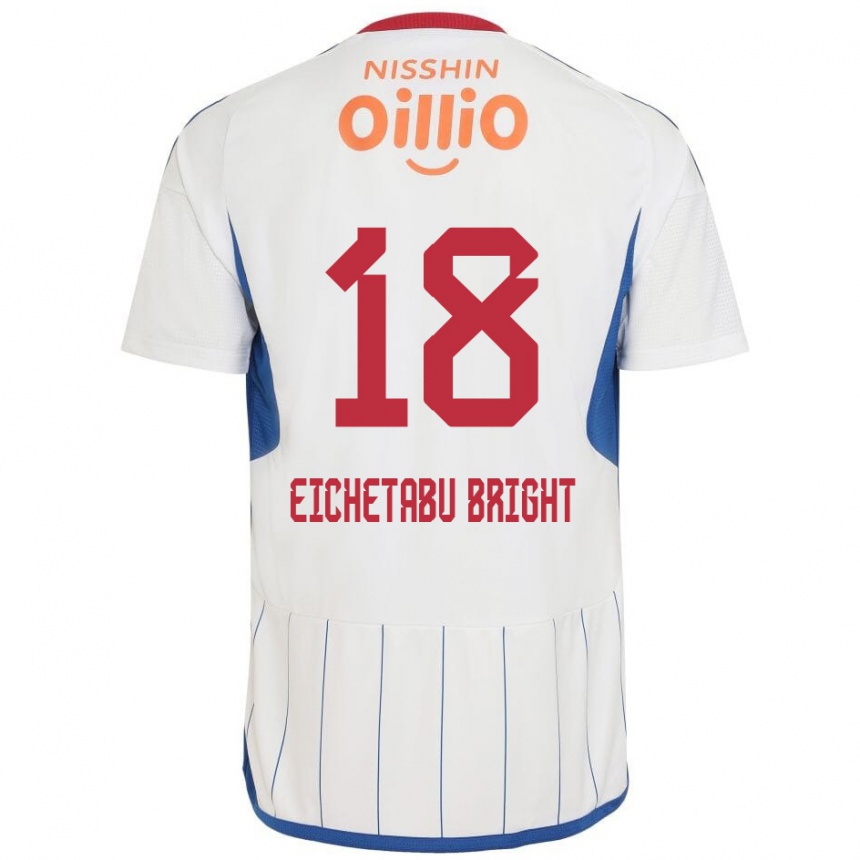 Kids Football Kai Eichetabu Bright #18 White Blue Red Away Jersey 2024/25 T-Shirt Australia