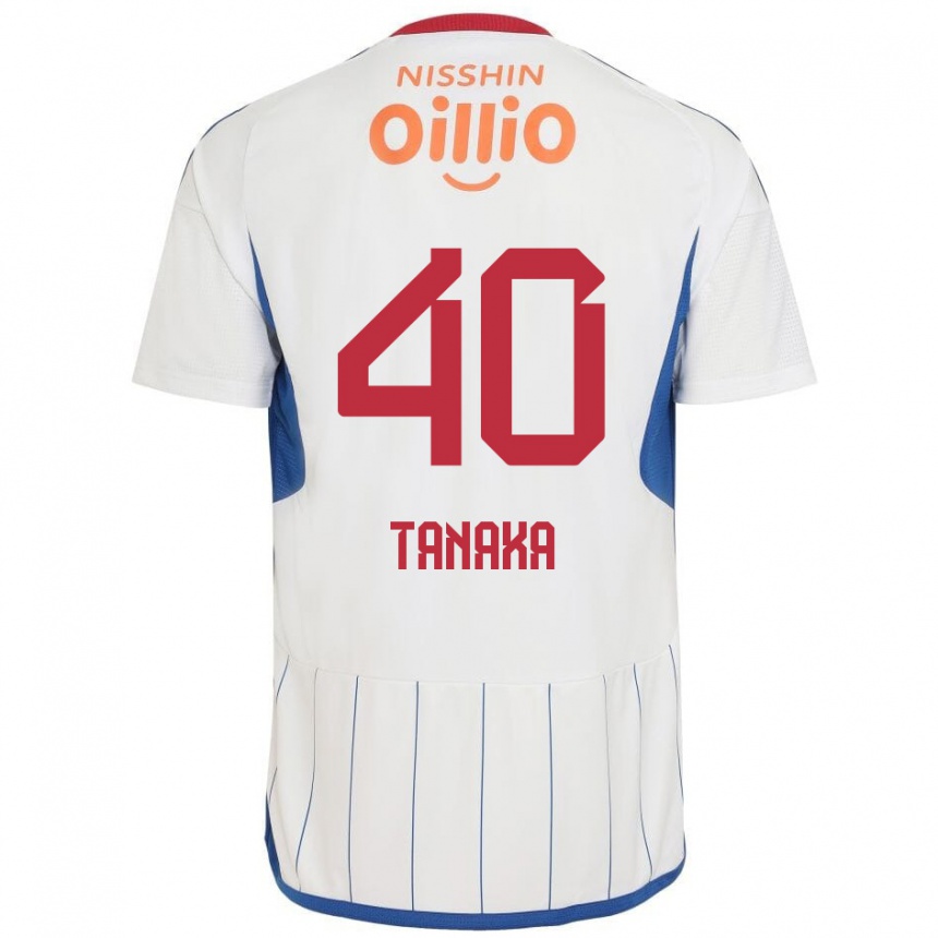 Kids Football Hiei Tanaka #40 White Blue Red Away Jersey 2024/25 T-Shirt Australia