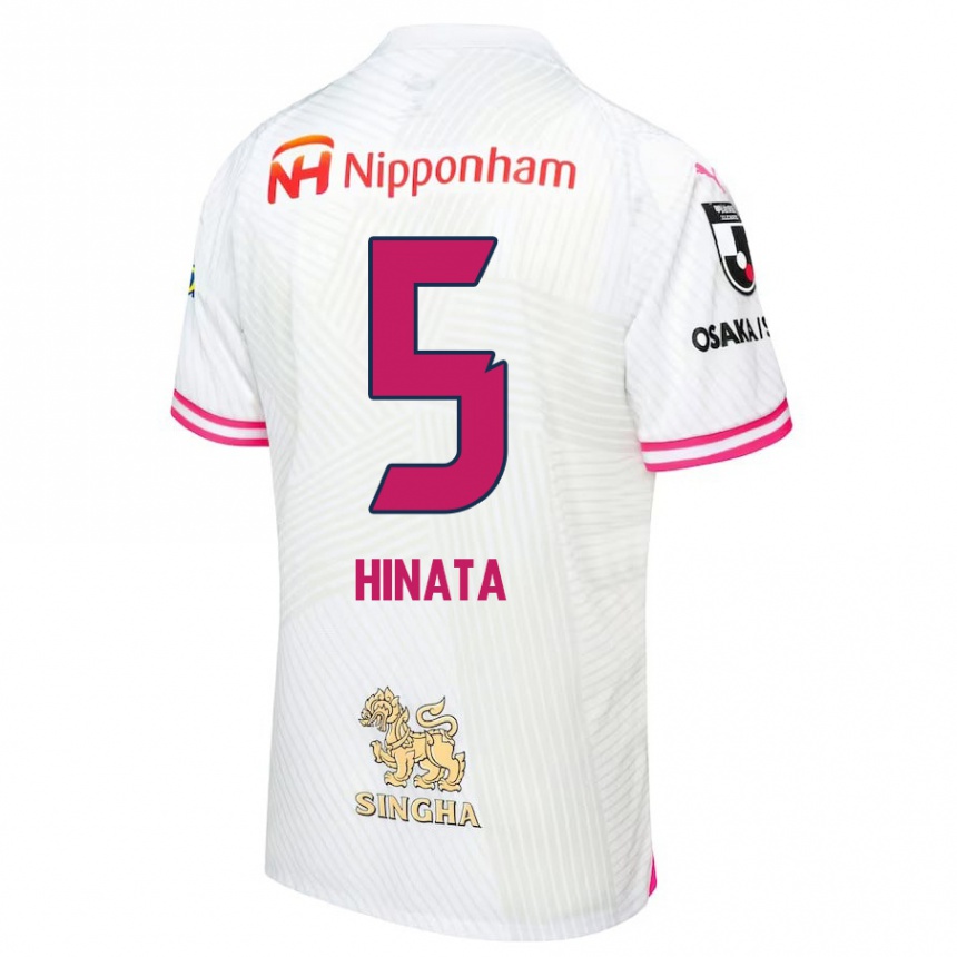 Kids Football Hinata Kida #5 White Pink Away Jersey 2024/25 T-Shirt Australia