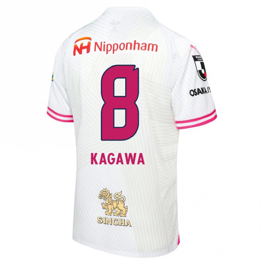 Kids Football Shinji Kagawa #8 White Pink Away Jersey 2024/25 T-Shirt Australia