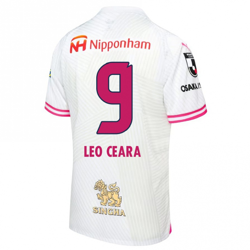 Kids Football Léo Ceará #9 White Pink Away Jersey 2024/25 T-Shirt Australia