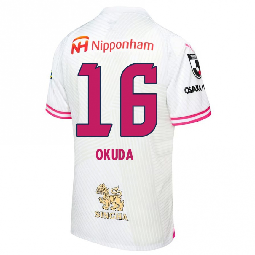 Kids Football Hayato Okuda #16 White Pink Away Jersey 2024/25 T-Shirt Australia