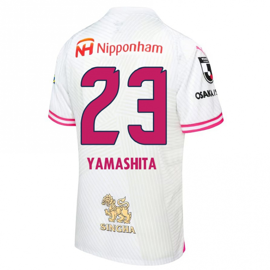 Kids Football Tatsuya Yamashita #23 White Pink Away Jersey 2024/25 T-Shirt Australia