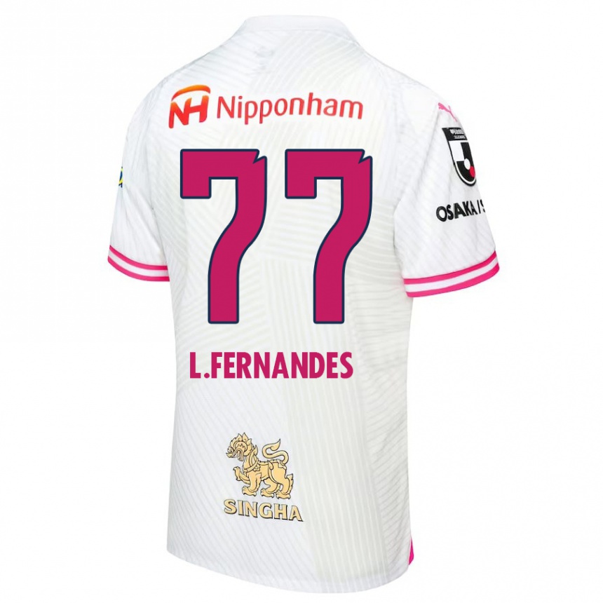 Kids Football Lucas Fernandes #77 White Pink Away Jersey 2024/25 T-Shirt Australia