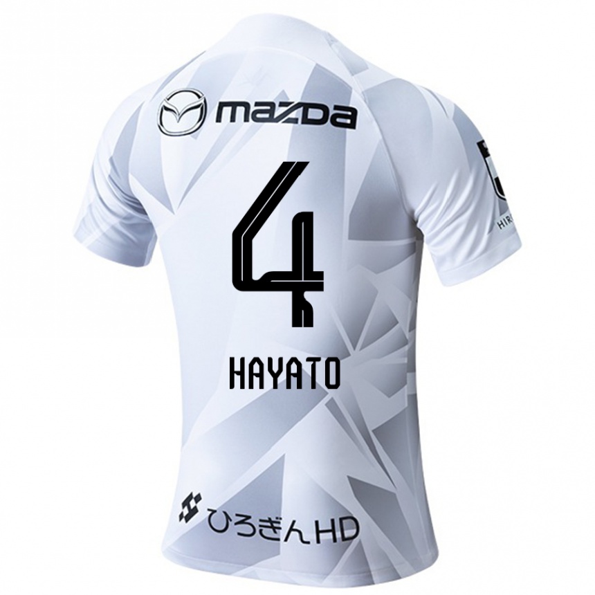 Kids Football Hayato Araki #4 White Grey Black Away Jersey 2024/25 T-Shirt Australia