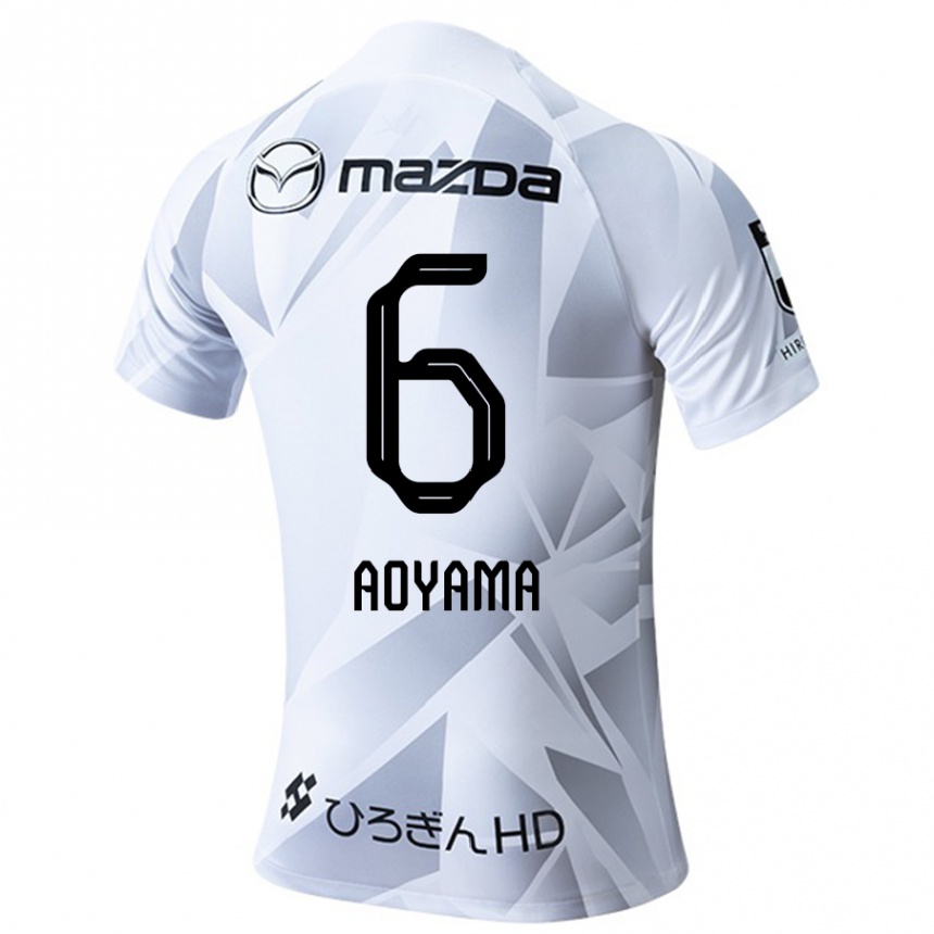 Kids Football Toshihiro Aoyama #6 White Grey Black Away Jersey 2024/25 T-Shirt Australia