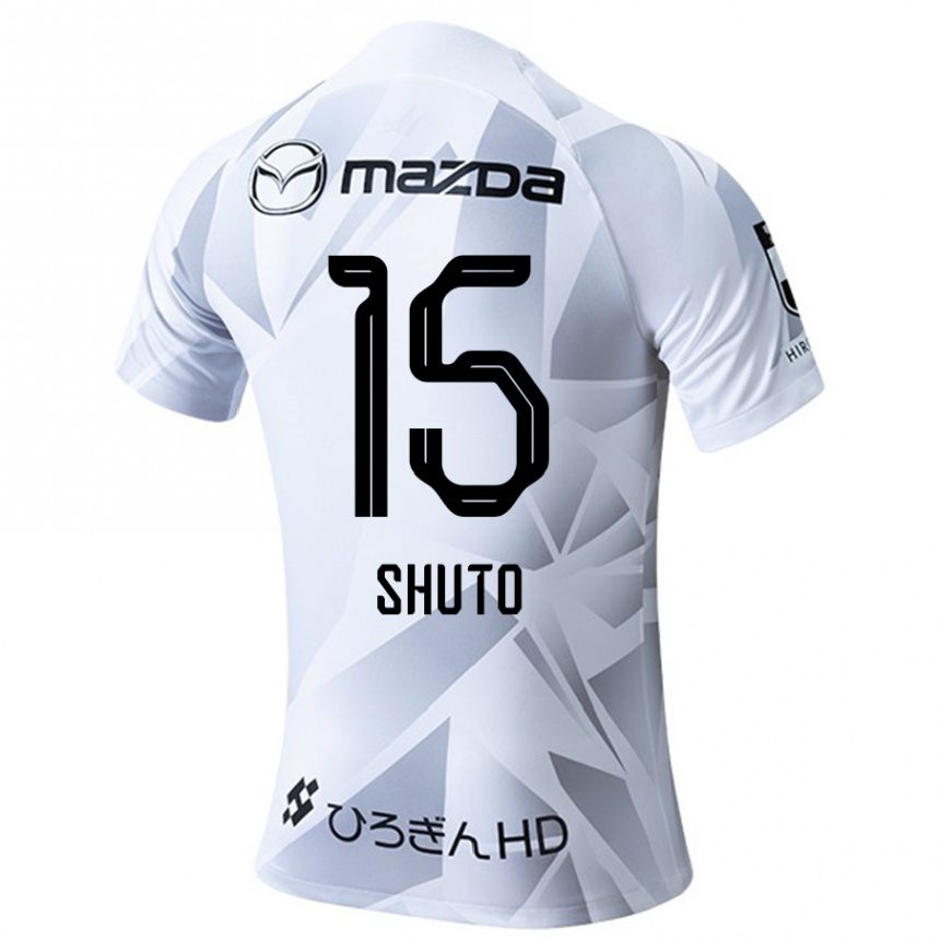 Kids Football Shuto Nakano #15 White Grey Black Away Jersey 2024/25 T-Shirt Australia