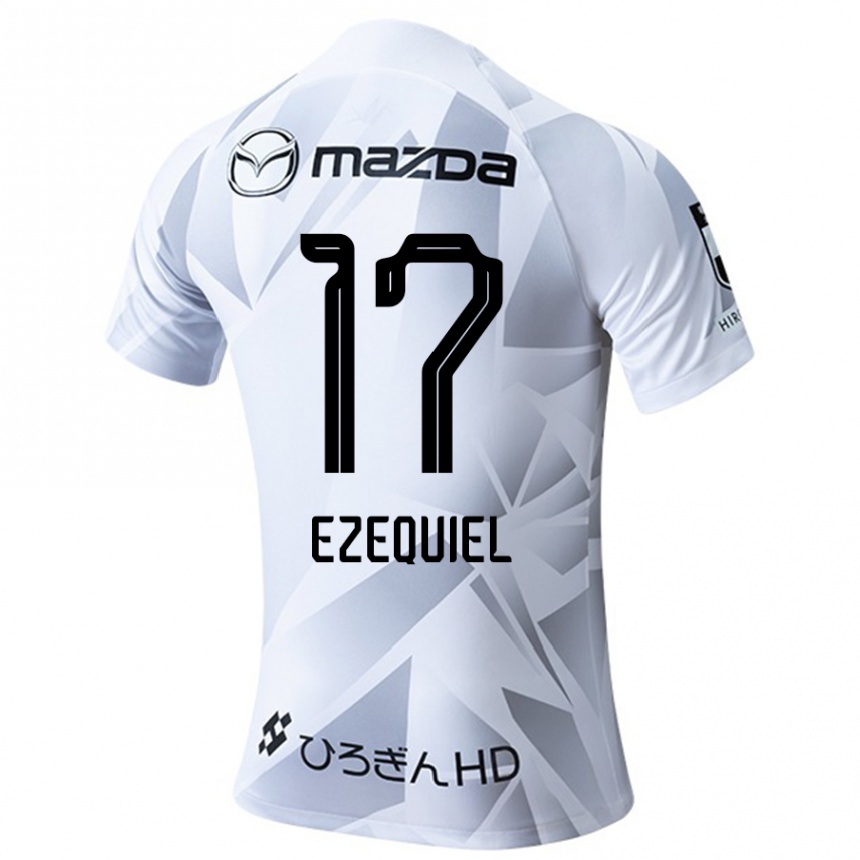 Kids Football Ezequiel #17 White Grey Black Away Jersey 2024/25 T-Shirt Australia