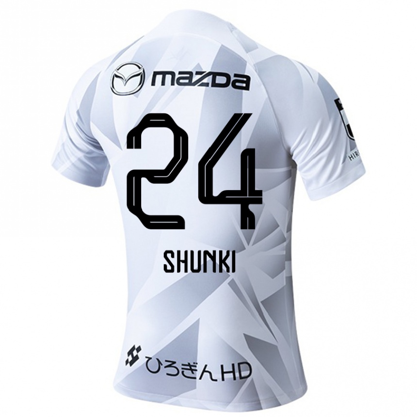 Kids Football Shunki Higashi #24 White Grey Black Away Jersey 2024/25 T-Shirt Australia