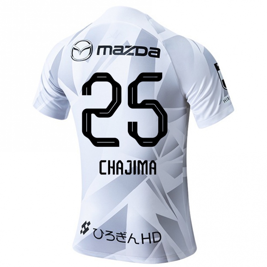 Kids Football Yusuke Chajima #25 White Grey Black Away Jersey 2024/25 T-Shirt Australia