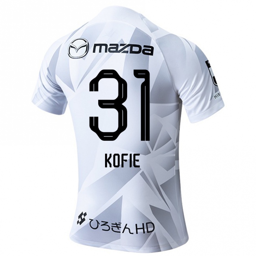 Kids Football Shota Kofie #31 White Grey Black Away Jersey 2024/25 T-Shirt Australia