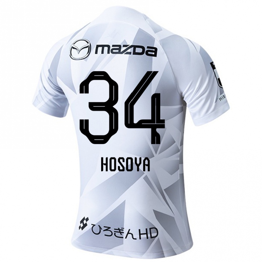 Kids Football Kohei Hosoya #34 White Grey Black Away Jersey 2024/25 T-Shirt Australia