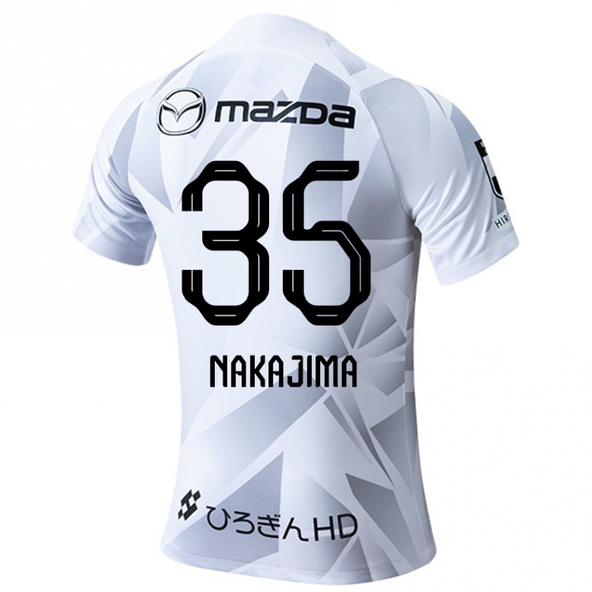 Kids Football Yotaro Nakajima #35 White Grey Black Away Jersey 2024/25 T-Shirt Australia