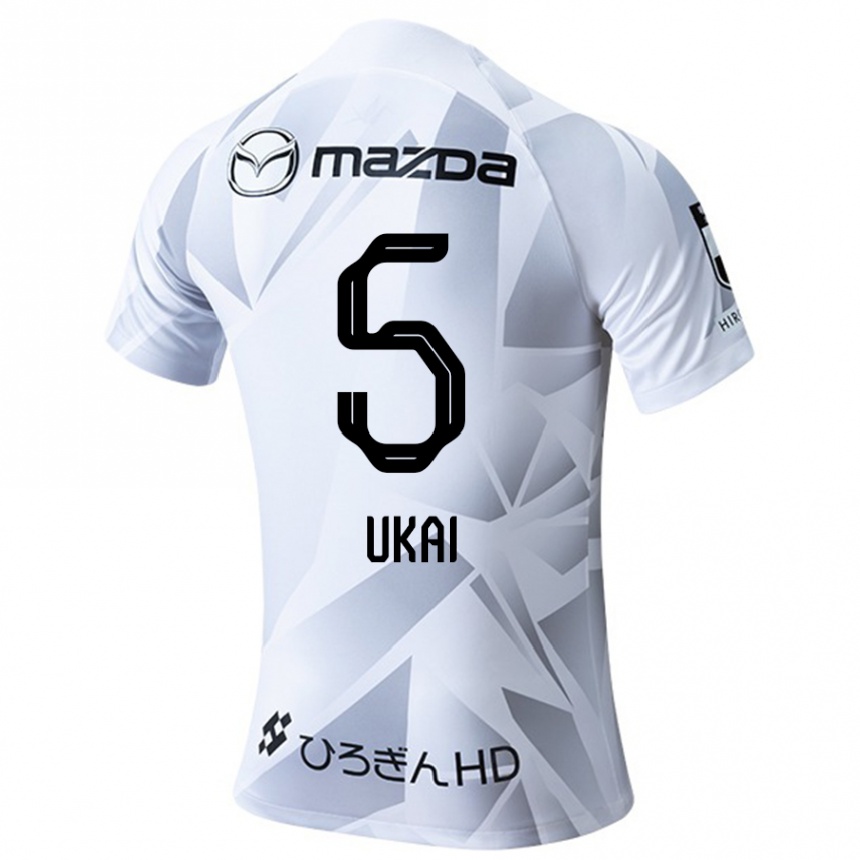 Kids Football Hiroto Ukai #5 White Grey Black Away Jersey 2024/25 T-Shirt Australia