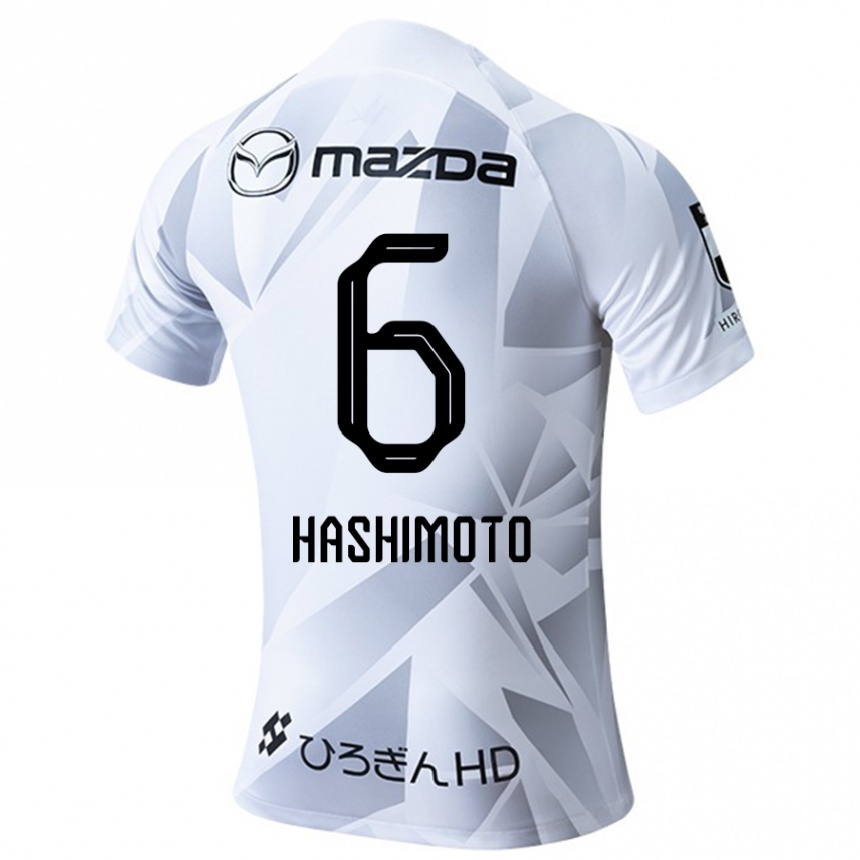 Kids Football Hinata Hashimoto #6 White Grey Black Away Jersey 2024/25 T-Shirt Australia