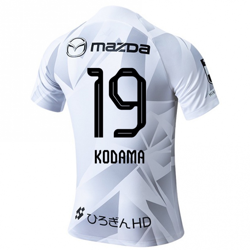 Kids Football Tsukasa Kodama #19 White Grey Black Away Jersey 2024/25 T-Shirt Australia