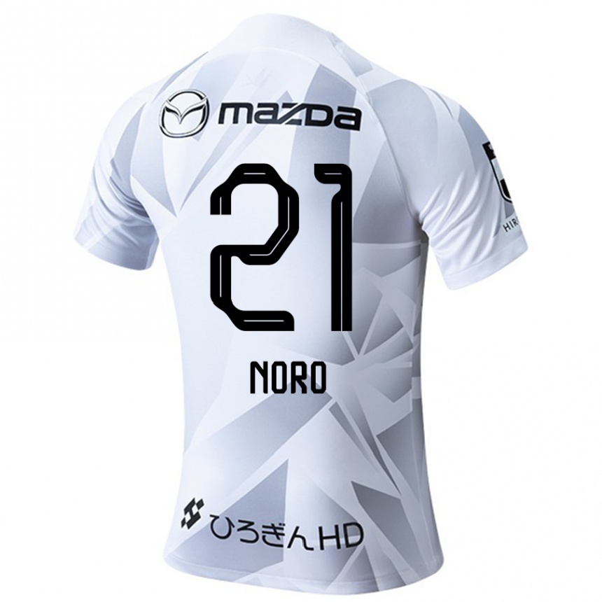 Kids Football Kaito Noro #21 White Grey Black Away Jersey 2024/25 T-Shirt Australia