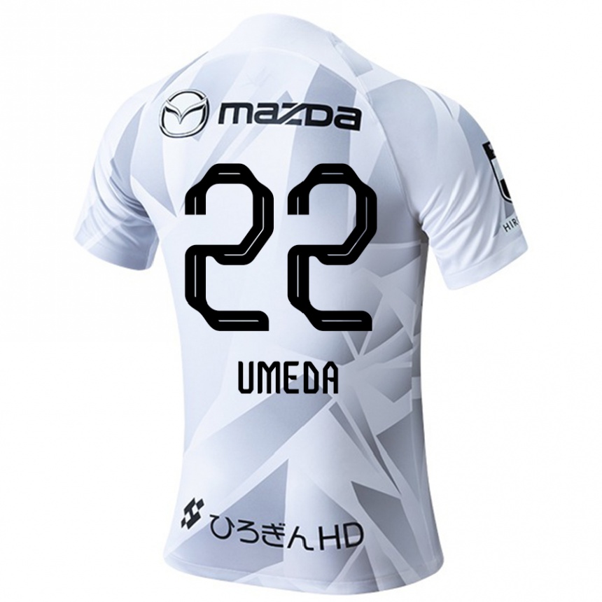 Kids Football Taiga Umeda #22 White Grey Black Away Jersey 2024/25 T-Shirt Australia