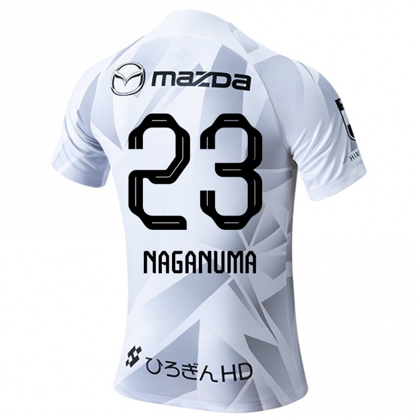 Kids Football Seimei Naganuma #23 White Grey Black Away Jersey 2024/25 T-Shirt Australia