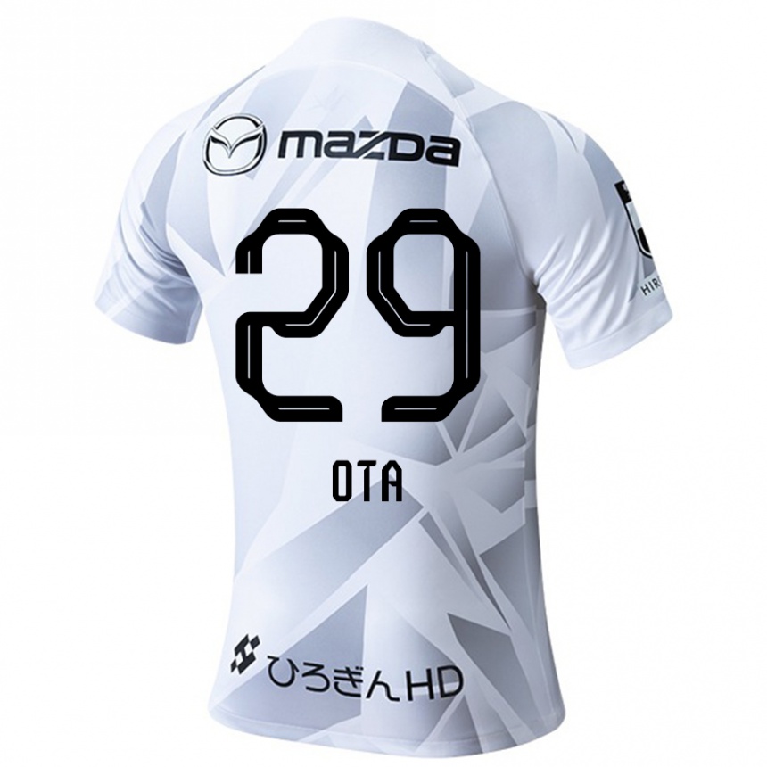 Kids Football Hiroto Ota #29 White Grey Black Away Jersey 2024/25 T-Shirt Australia