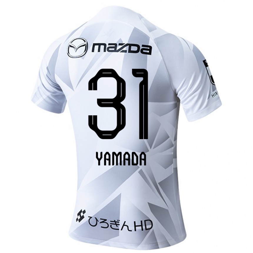 Kids Football Manato Yamada #31 White Grey Black Away Jersey 2024/25 T-Shirt Australia