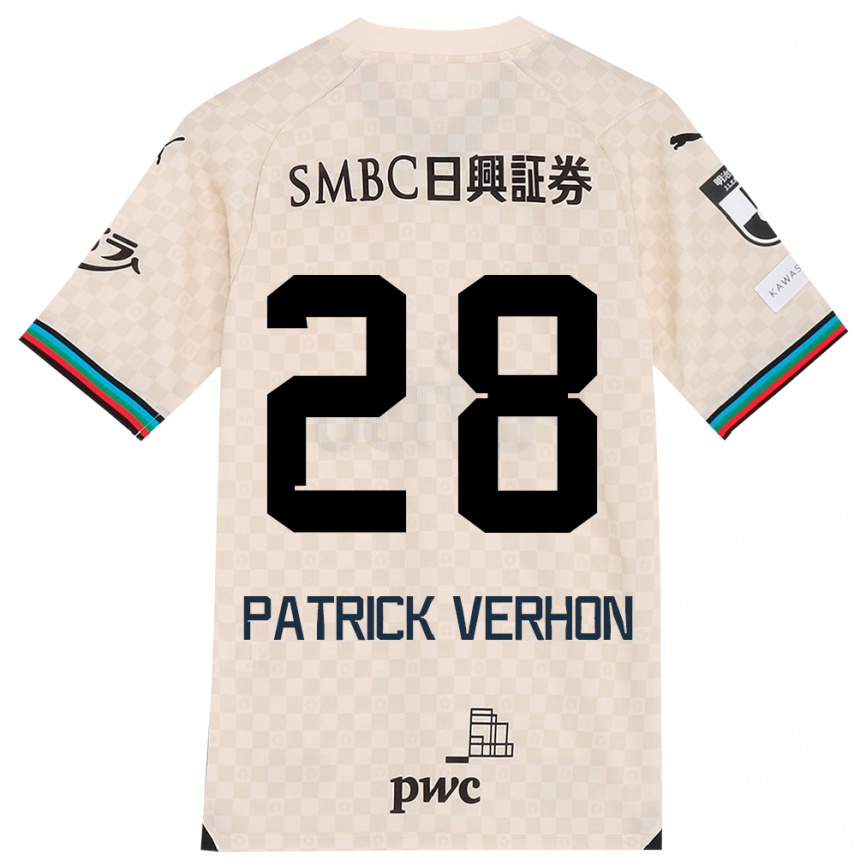 Kids Football Patrick Verhon #28 White Gray Away Jersey 2024/25 T-Shirt Australia