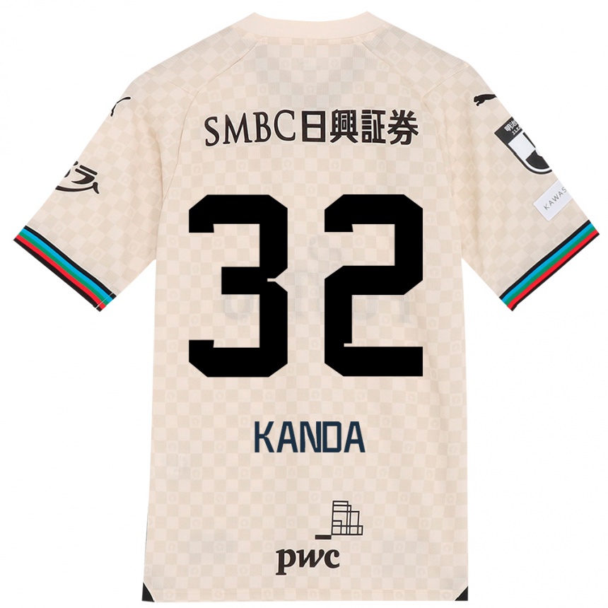 Kids Football Soma Kanda #32 White Gray Away Jersey 2024/25 T-Shirt Australia