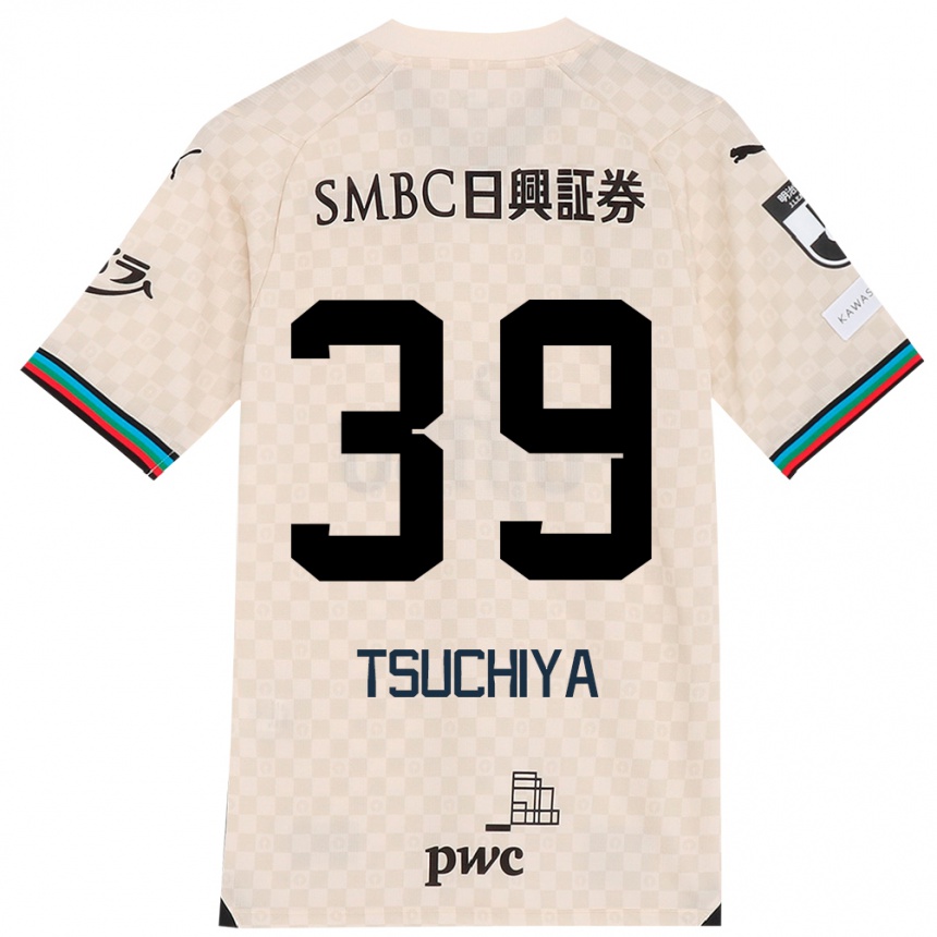 Kids Football Kaito Tsuchiya #39 White Gray Away Jersey 2024/25 T-Shirt Australia