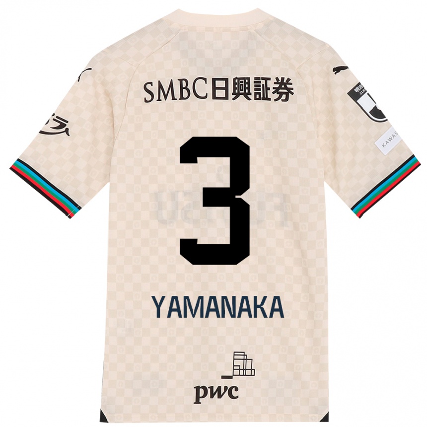 Kids Football Daiki Yamanaka #3 White Gray Away Jersey 2024/25 T-Shirt Australia