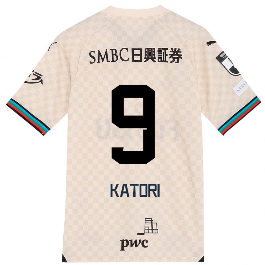 Kids Football Takeshi Katori #9 White Gray Away Jersey 2024/25 T-Shirt Australia