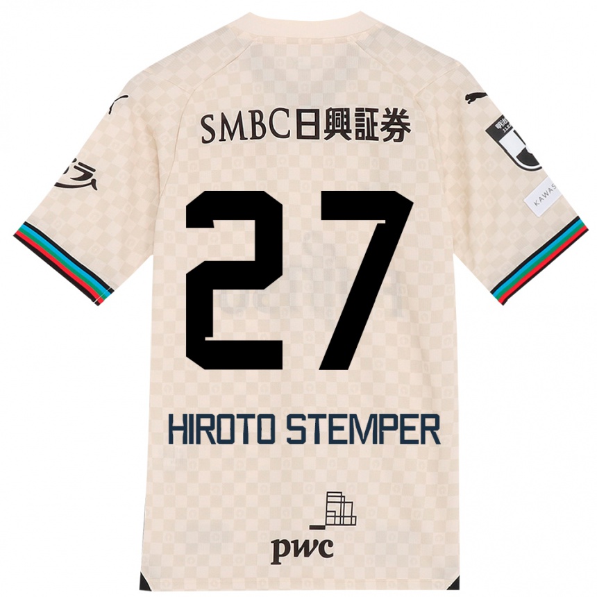 Kids Football Luka Hiroto Stemper #27 White Gray Away Jersey 2024/25 T-Shirt Australia