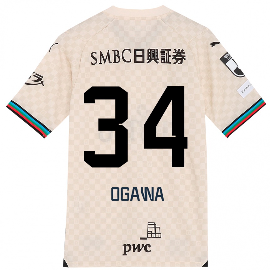 Kids Football Hiroto Ogawa #34 White Gray Away Jersey 2024/25 T-Shirt Australia