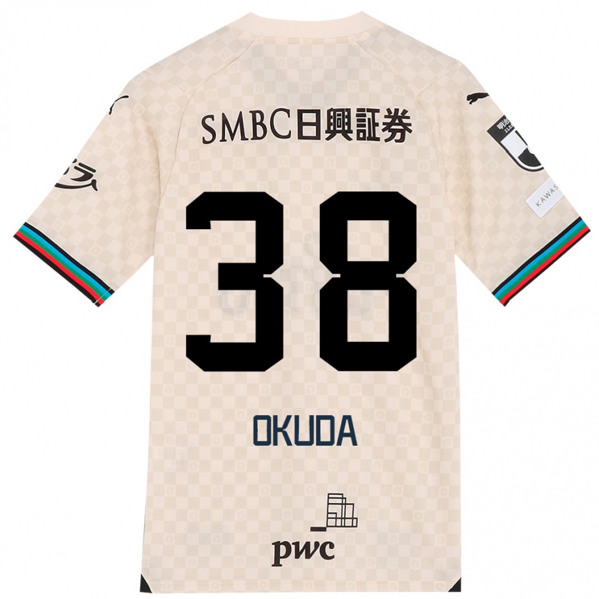 Kids Football Yuma Okuda #38 White Gray Away Jersey 2024/25 T-Shirt Australia