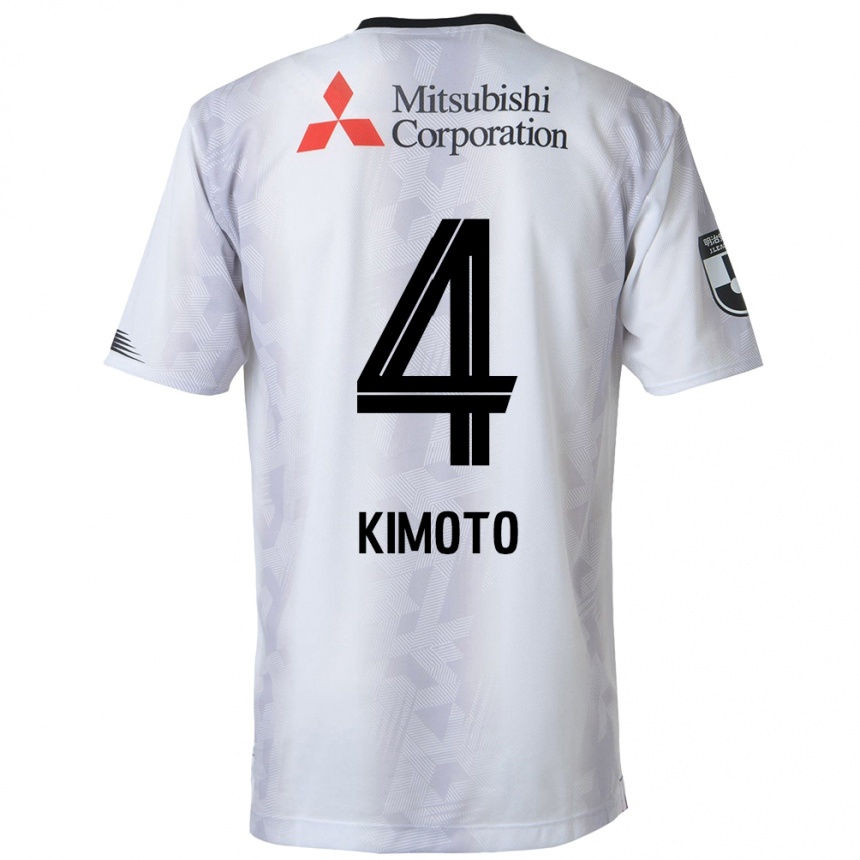 Kids Football Yasuki Kimoto #4 White Black Away Jersey 2024/25 T-Shirt Australia