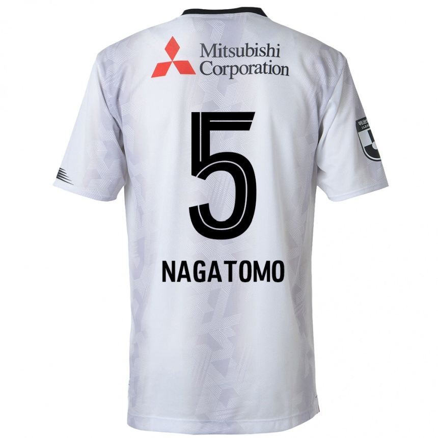 Kids Football Yuto Nagatomo #5 White Black Away Jersey 2024/25 T-Shirt Australia