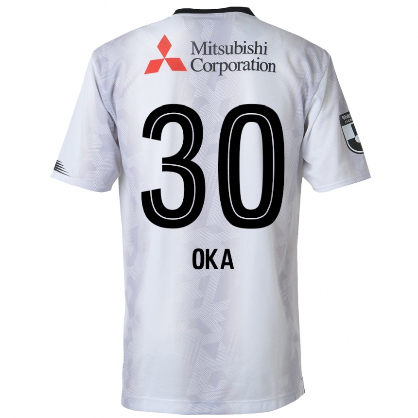 Kids Football Teppei Oka #30 White Black Away Jersey 2024/25 T-Shirt Australia